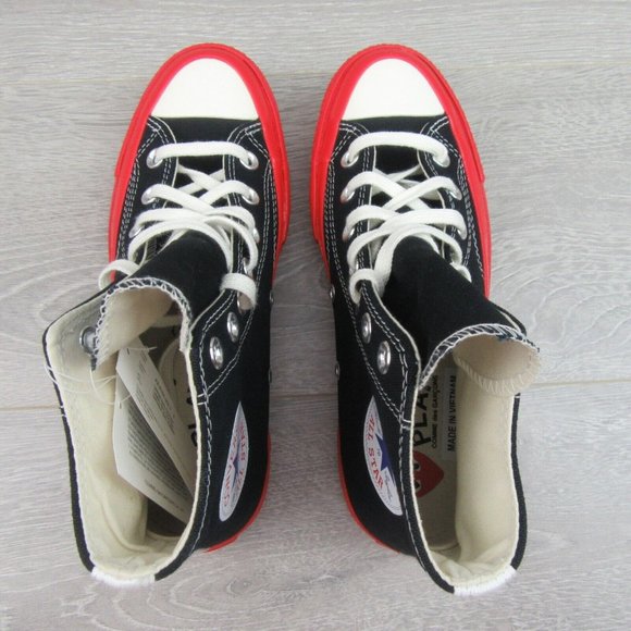 Converse x Chuck 70 HI Comme des Garcons CDG PLAY Sneakers Mens 5 / Womens 7 NEW - Picture 9 of 14